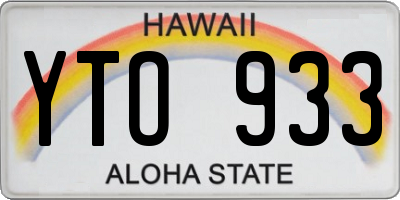HI license plate YTO933
