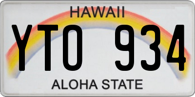 HI license plate YTO934