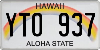 HI license plate YTO937