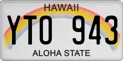 HI license plate YTO943