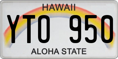 HI license plate YTO950
