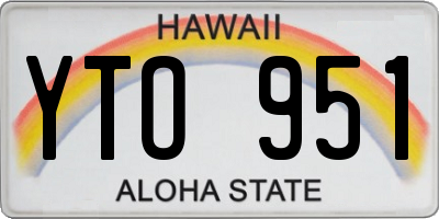 HI license plate YTO951