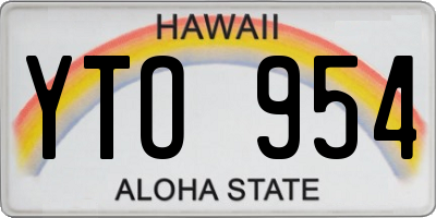 HI license plate YTO954