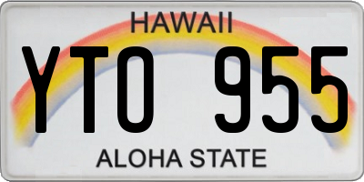HI license plate YTO955