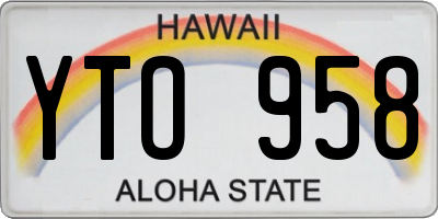 HI license plate YTO958