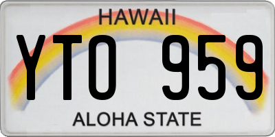 HI license plate YTO959
