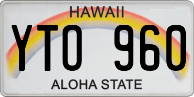 HI license plate YTO960