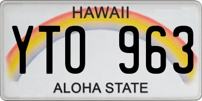 HI license plate YTO963