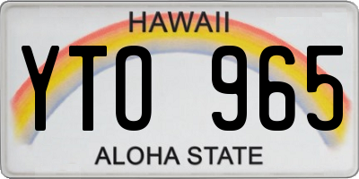 HI license plate YTO965