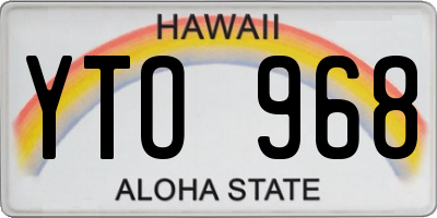 HI license plate YTO968