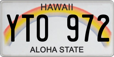 HI license plate YTO972