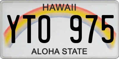 HI license plate YTO975