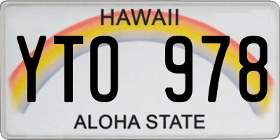 HI license plate YTO978