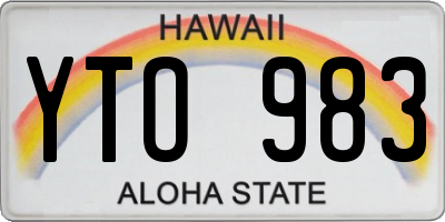 HI license plate YTO983