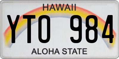 HI license plate YTO984