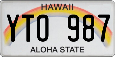 HI license plate YTO987