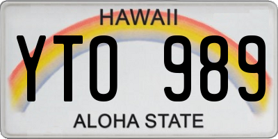 HI license plate YTO989
