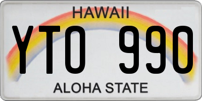 HI license plate YTO990