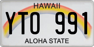 HI license plate YTO991