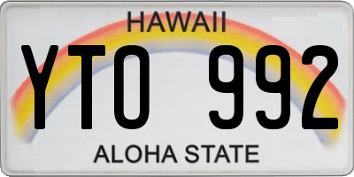 HI license plate YTO992