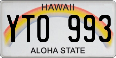 HI license plate YTO993