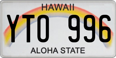 HI license plate YTO996