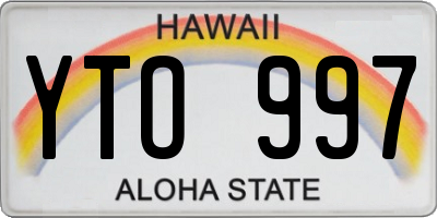 HI license plate YTO997