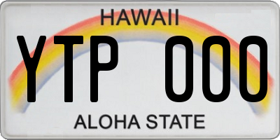 HI license plate YTP000