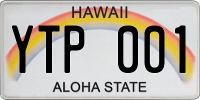HI license plate YTP001