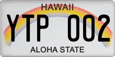 HI license plate YTP002