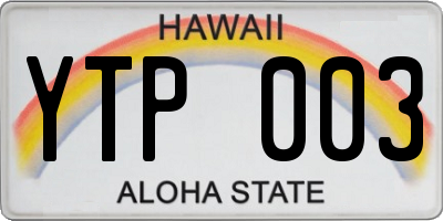 HI license plate YTP003