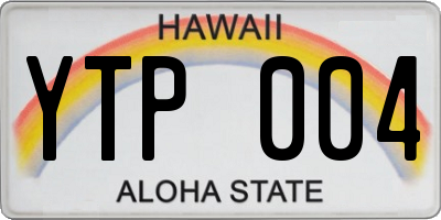 HI license plate YTP004