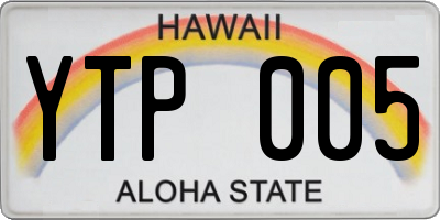 HI license plate YTP005