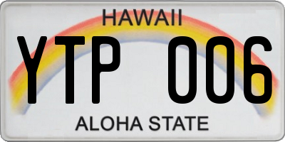 HI license plate YTP006
