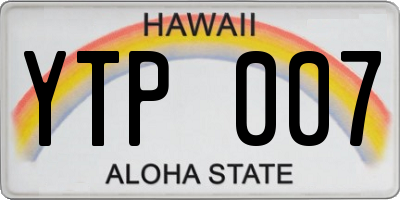 HI license plate YTP007