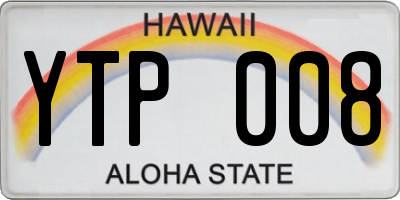 HI license plate YTP008