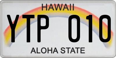 HI license plate YTP010
