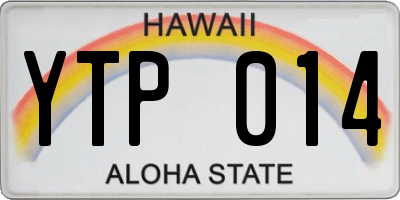 HI license plate YTP014