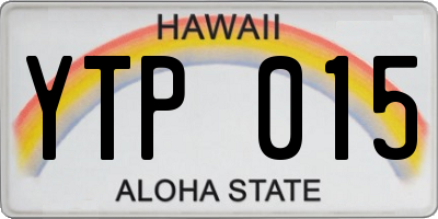 HI license plate YTP015