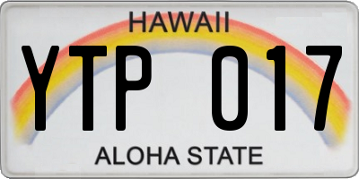 HI license plate YTP017