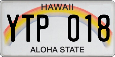HI license plate YTP018