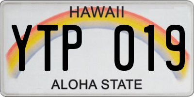 HI license plate YTP019