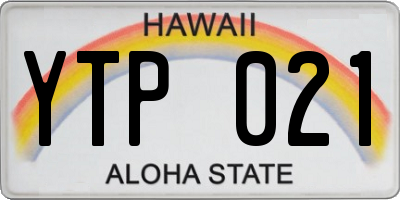 HI license plate YTP021