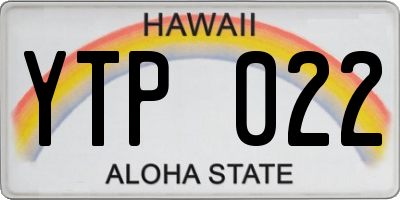 HI license plate YTP022