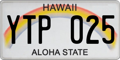 HI license plate YTP025