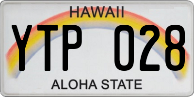 HI license plate YTP028