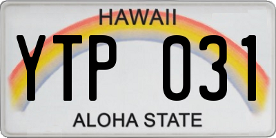 HI license plate YTP031