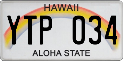 HI license plate YTP034