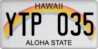 HI license plate YTP035
