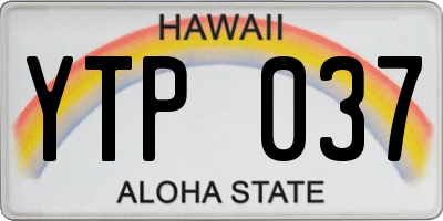 HI license plate YTP037